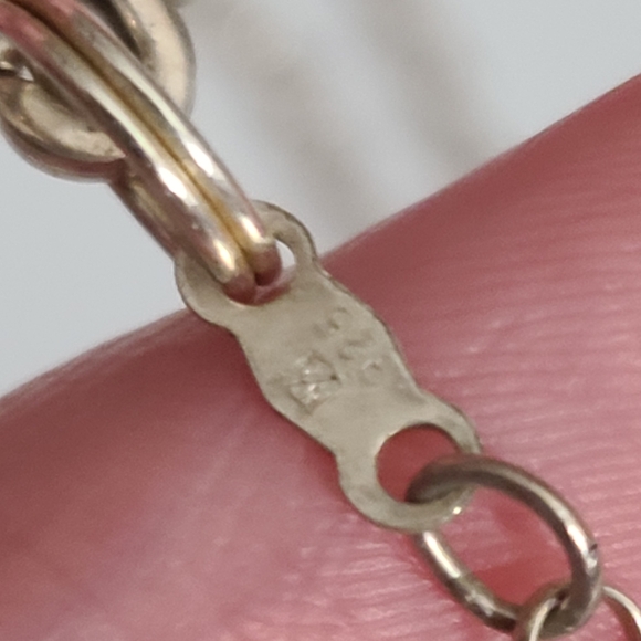 925 Sterling Hippo Necklace Resin Beads Charm 925 Chain 20" Purple - Picture 4 of 11